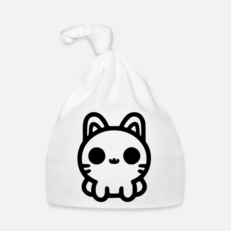 Chat mignon assis Bonnet bio Bébé