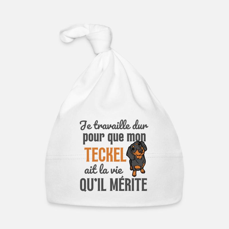 Chien mignon teckel Bonnet bio Bébé