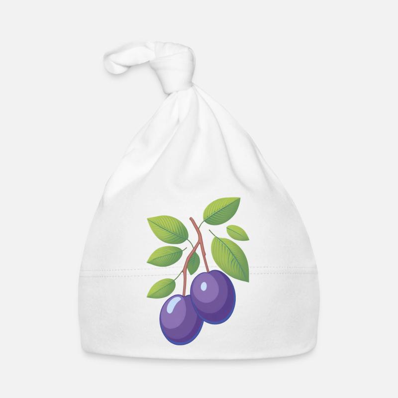 Plums on a branch Organic Baby Cap