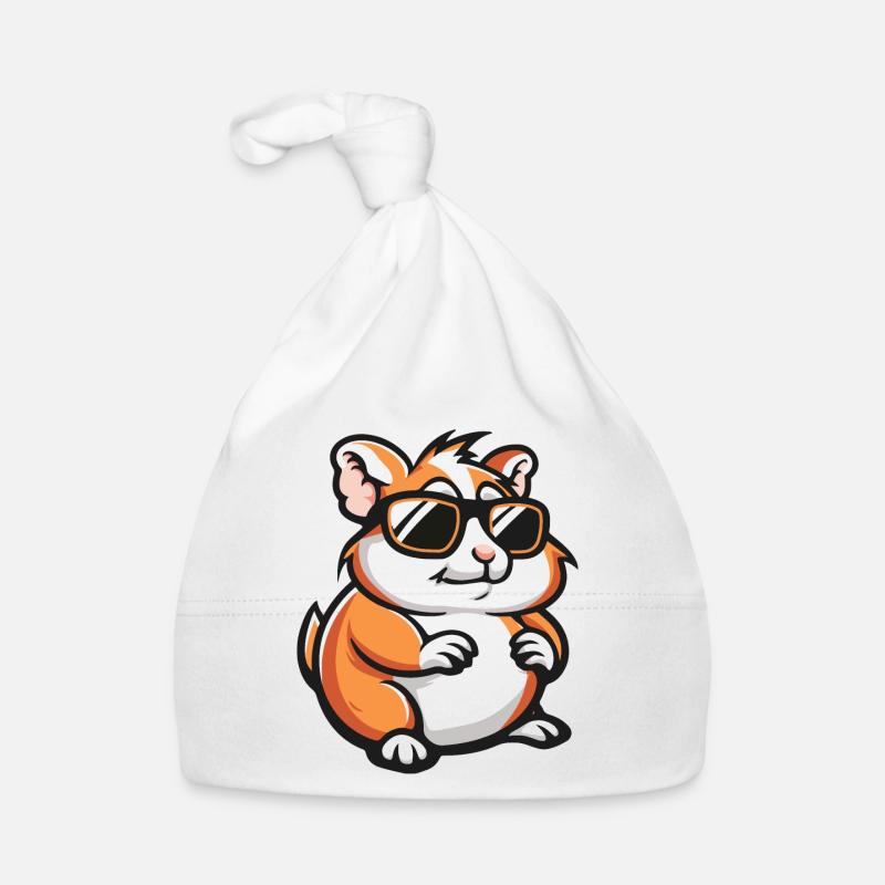 Hamster Comic Cool - Organic Baby Cap - white
