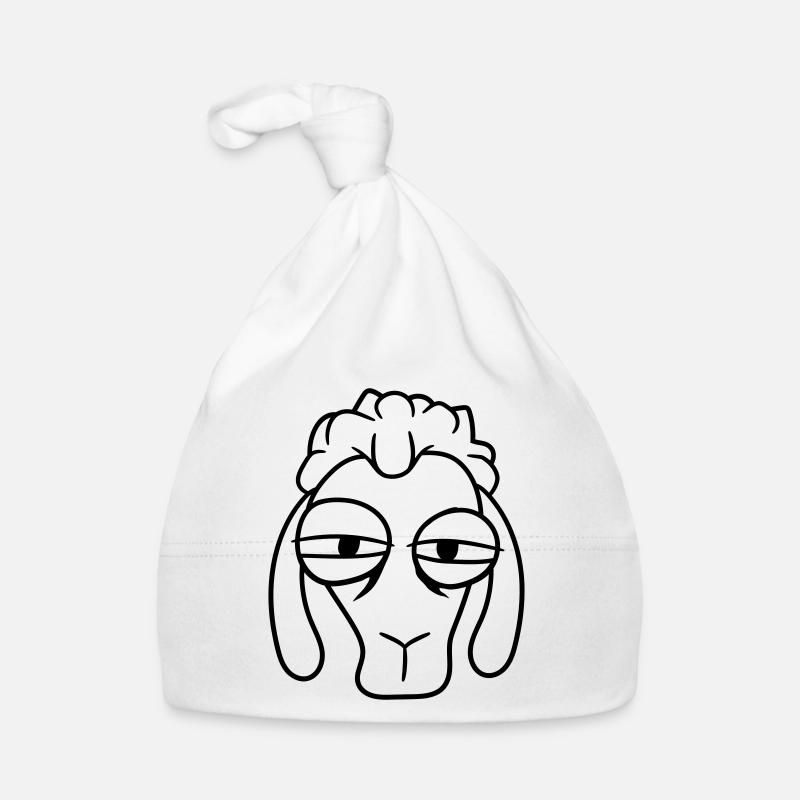 Schaf Skeptisch Kritischer Blick Gesicht Kopf Cool Baby Bio-Mütze