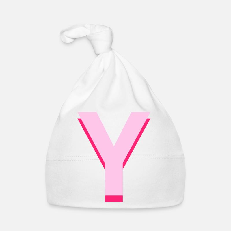 Lettre y rose pop et moderne Bonnet bio Bébé