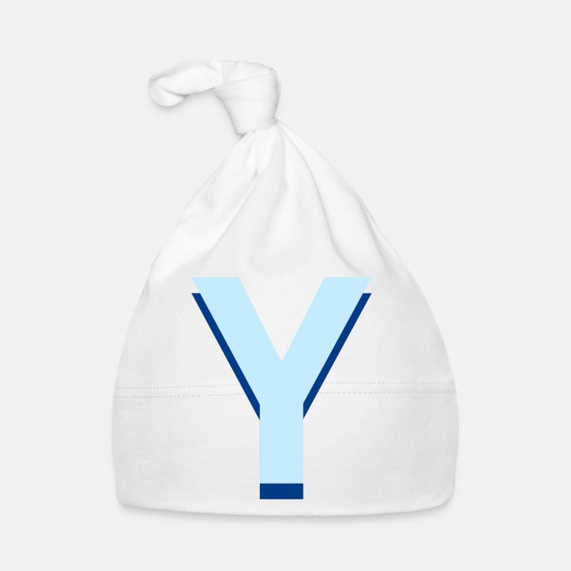 Lettre y bleu pop et moderne Bonnet bio Bébé