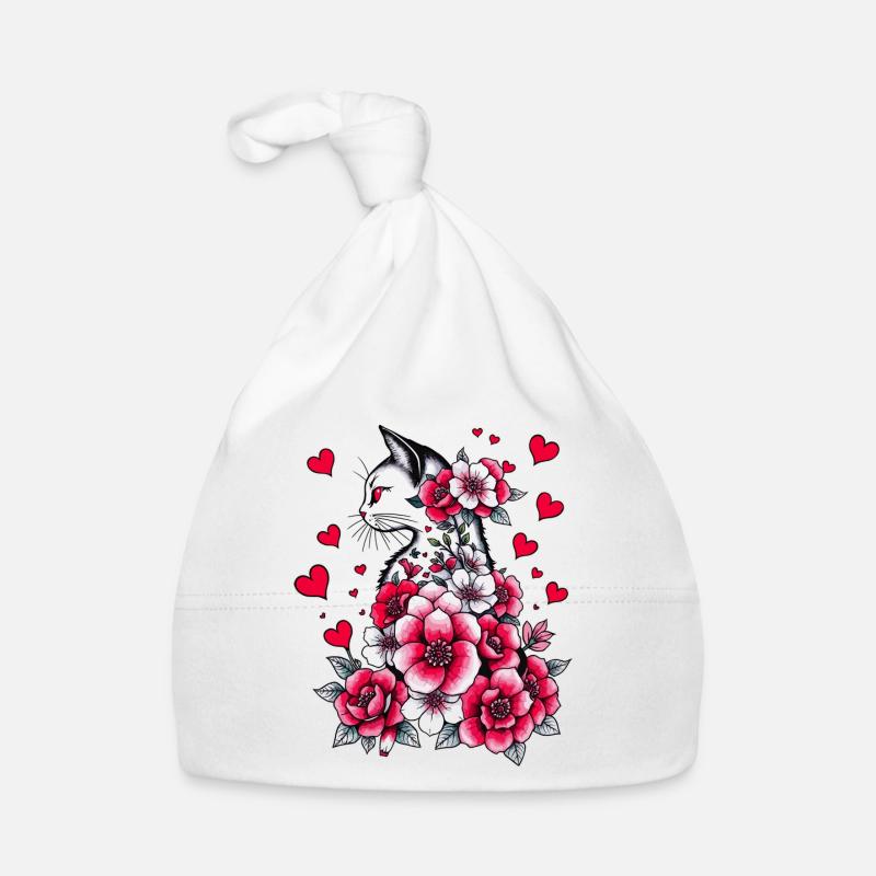 Weiße Katze Baby Bio-Mütze