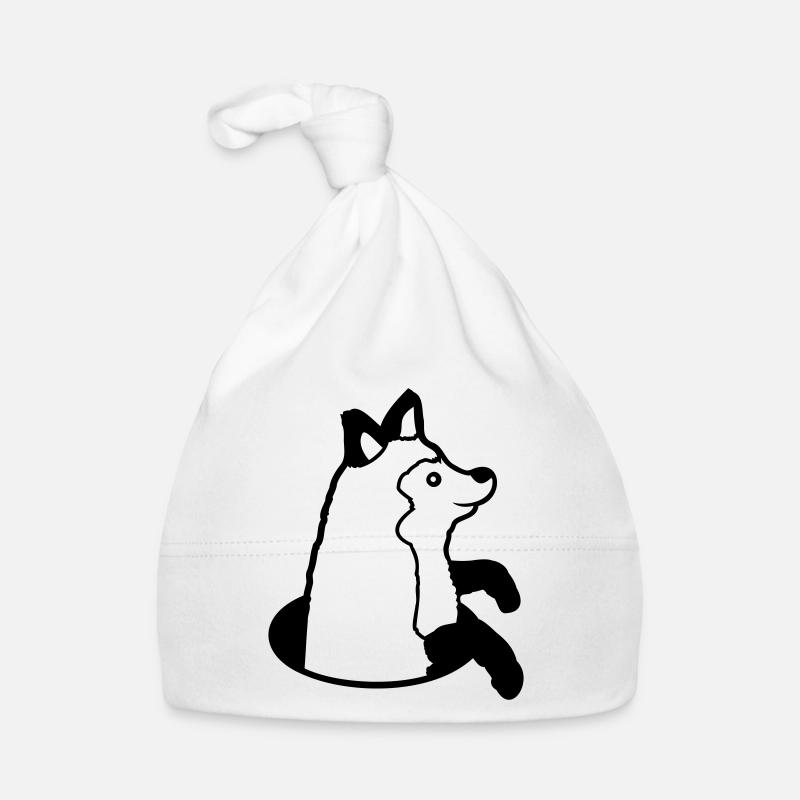 Renard Peeps Drôle Hors Du Trou De Sol Heureux Cool Bonnet bio Bébé