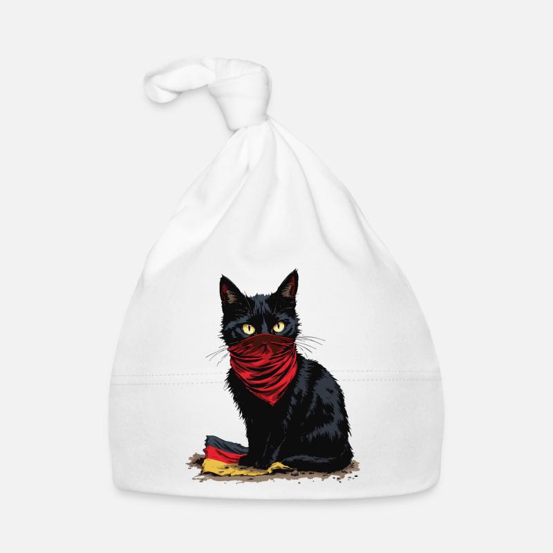 Black Cat Antifa - Schwarze Katze Baby Bio-Mütze