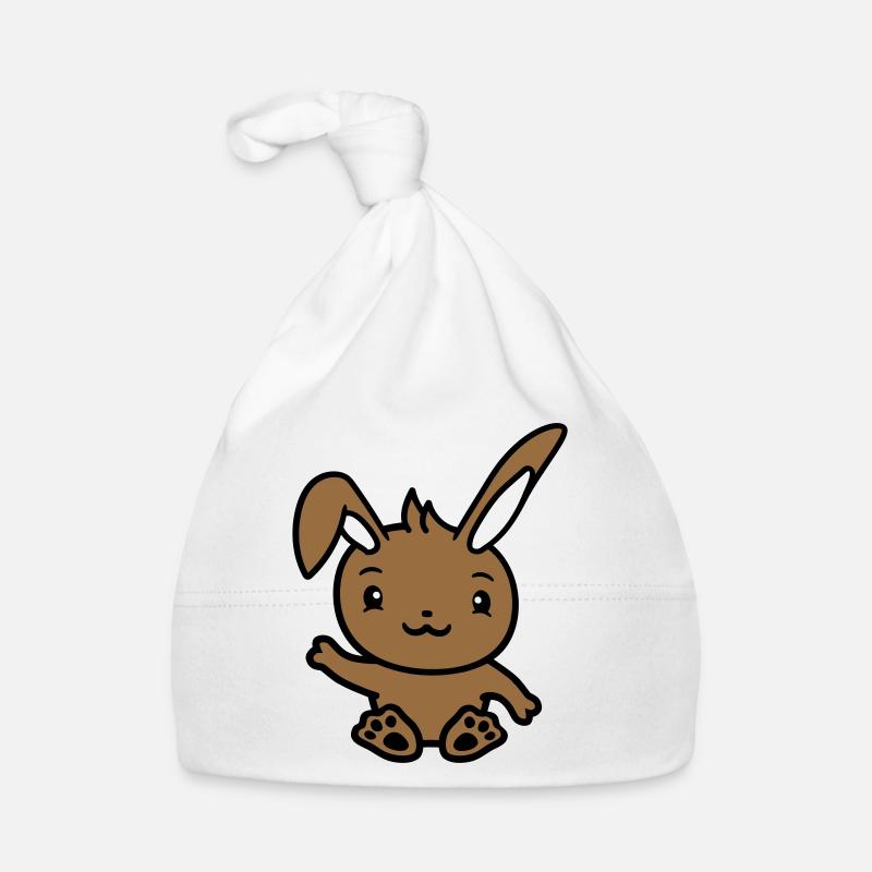Rabbit waving friendly greeting hand waving hello Organic Baby Cap
