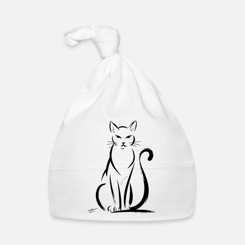 Silhouette de chats élégants Oeuvre Bonnet bio Bébé