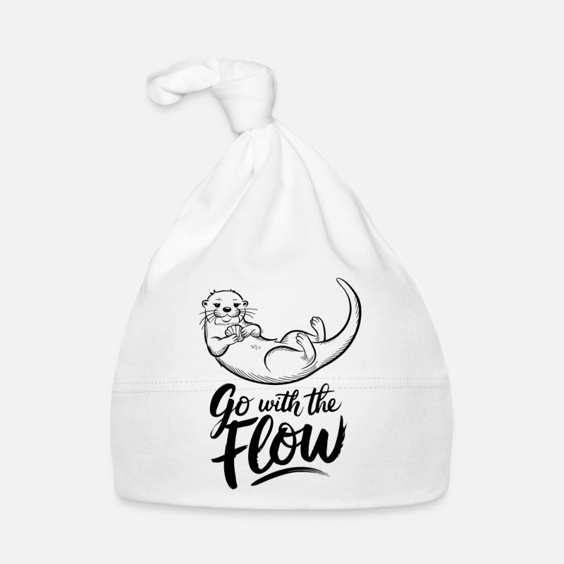 Go With The Flow Otter Illustration Tier Baby Bio-Mütze