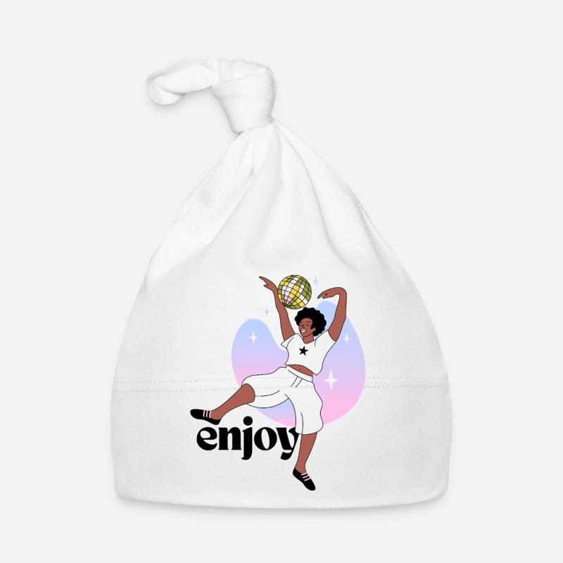 Disco Dancing Empreinte digitale Illustration Bonnet bio Bébé
