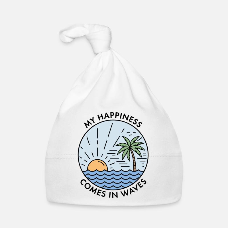 Mon bonheur vient par vagues Bonnet bio Bébé