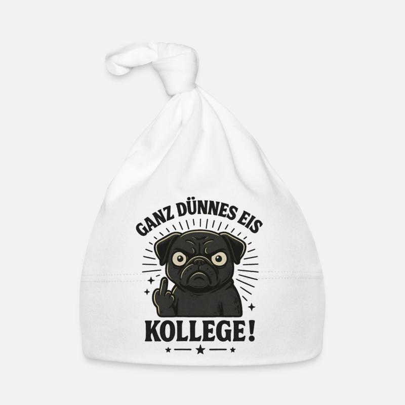 Mops Mittelfinger Baby Bio-Mütze