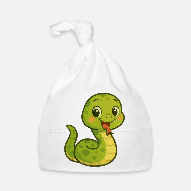 Serpent au visage amical Bonnet bio Bébé