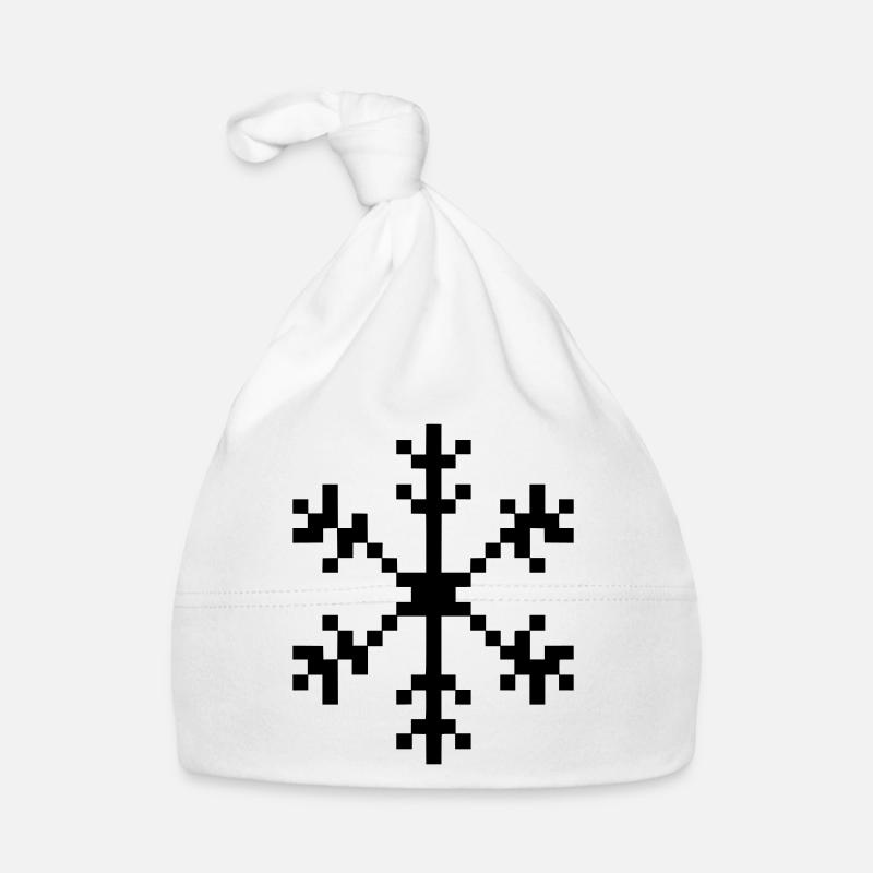 Snowflake pixel art Organic Baby Cap