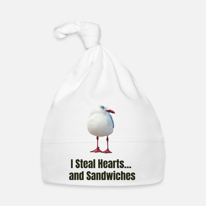 Whimsical Seagull with Heartwarming Message Organic Baby Cap
