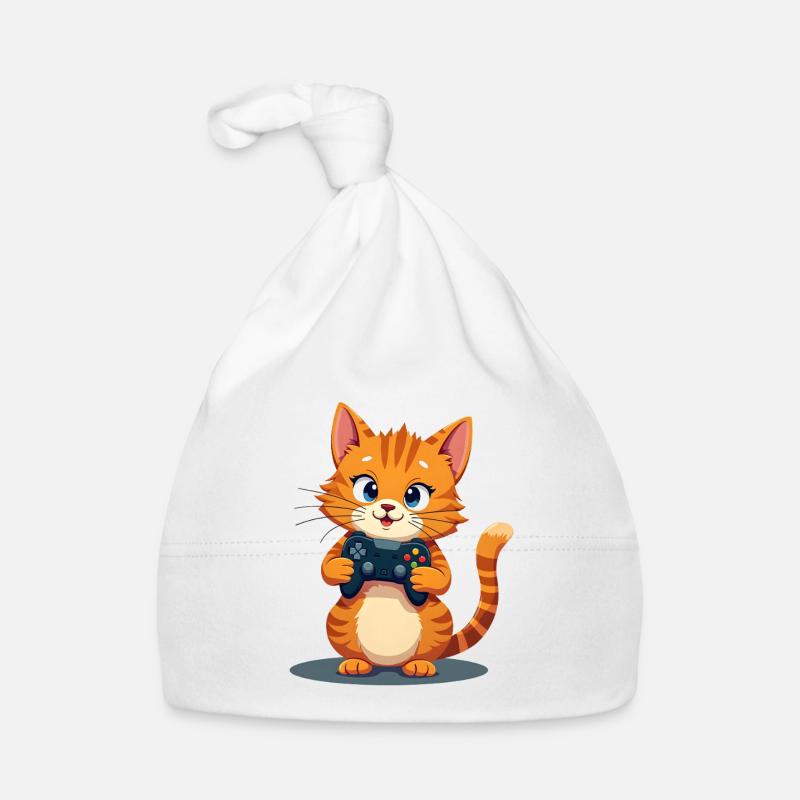Kätzchen mit Spielecontroller Baby Bio-Mütze