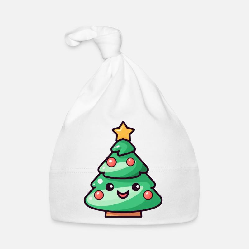 Conception de dessin animé d’arbre de Noël kawaii Bonnet bio Bébé