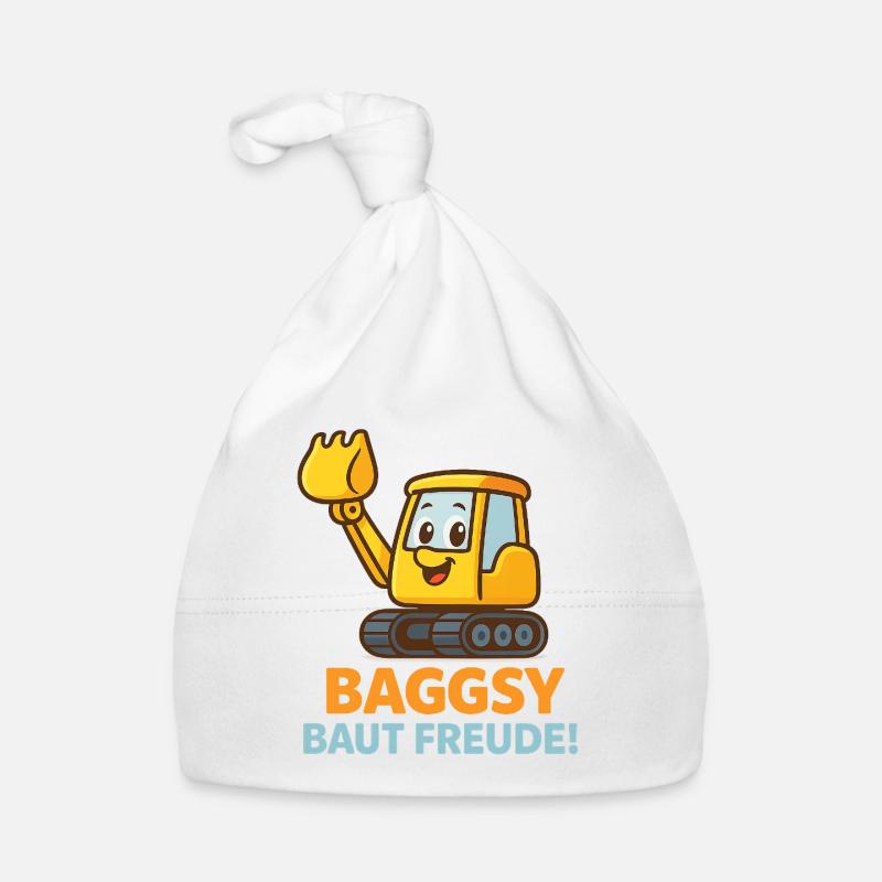Excavator with a friendly face Organic Baby Cap