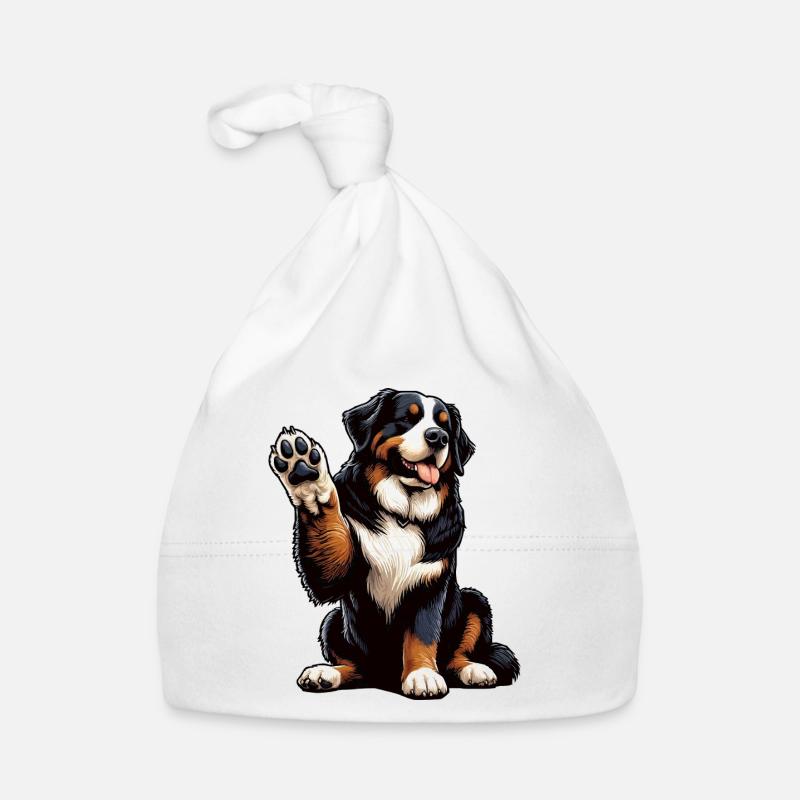 Bouvier bernois, chiens de montagne, propriétaires de chiens de montagne - Bonnet bio Bébé - blanc