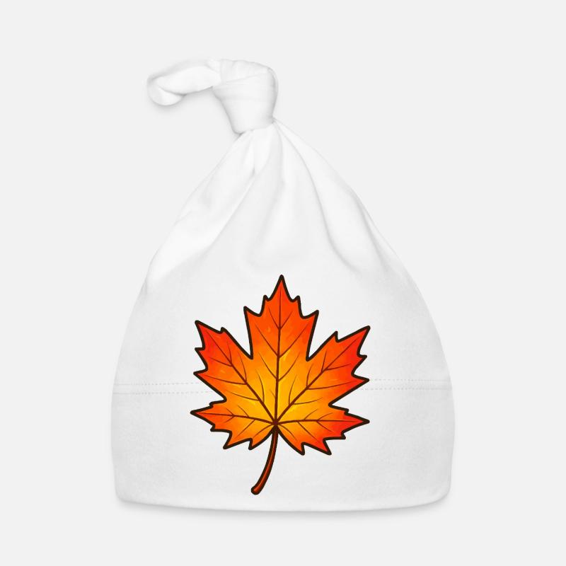 Imprimé feuille d’érable automnale Bonnet bio Bébé