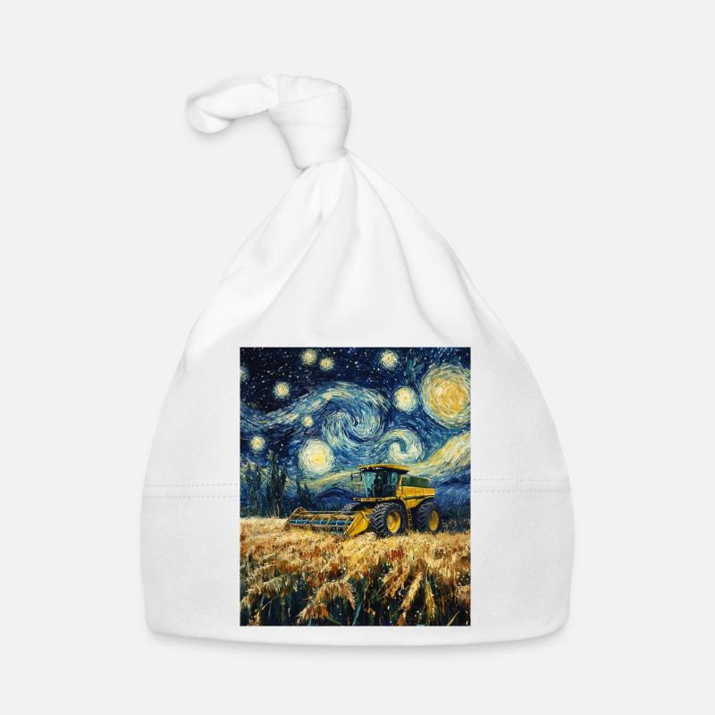 moissonneuse-batteuse fermier style van gogh étoilé Bonnet bio Bébé
