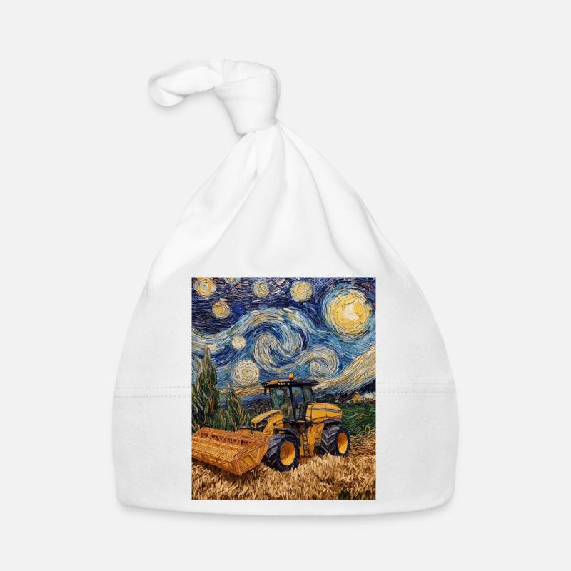 moissonneuse-batteuse fermier style van gogh étoilé Bonnet bio Bébé