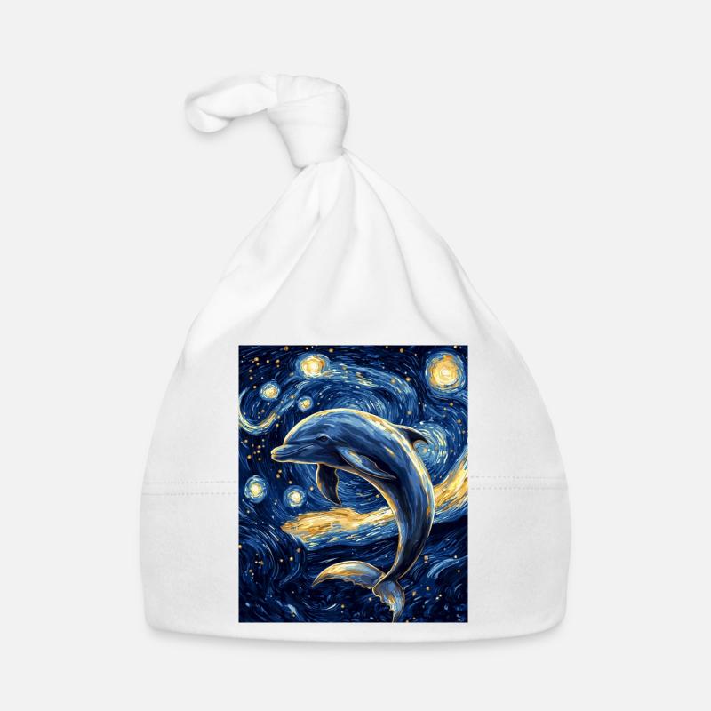 Delfin Van Gogh Style Starry  Baby Bio-Mütze