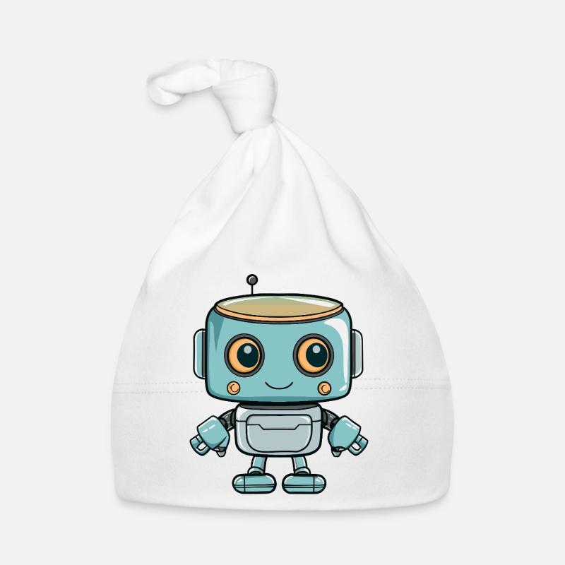 Cute robot print for kids Organic Baby Cap