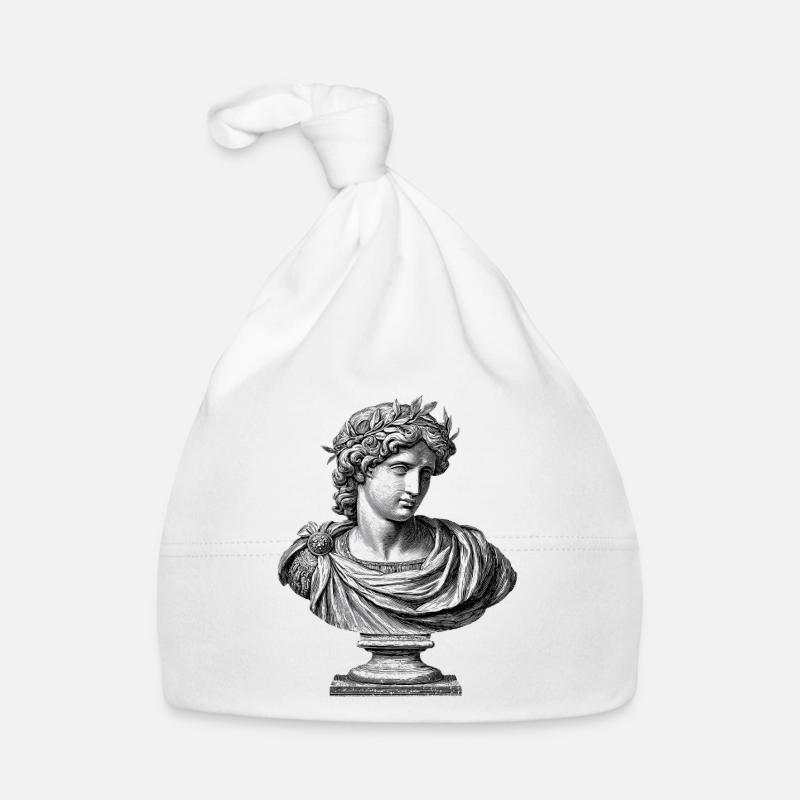 Antique Apollo Bust - Classic Engraving Organic Baby Cap
