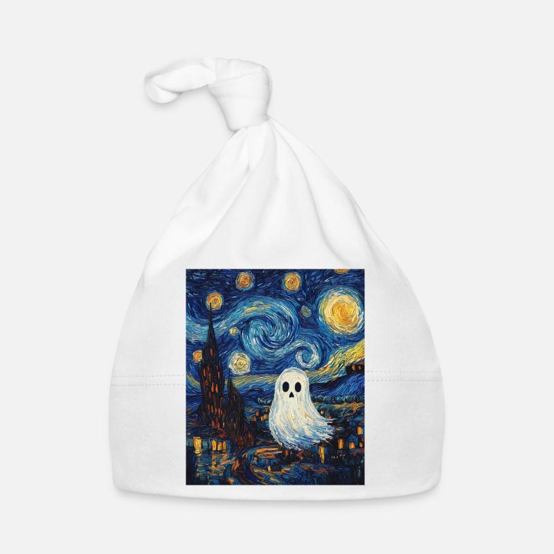 Fantôme Van Gogh Style Nuit étoilée Bonnet bio Bébé