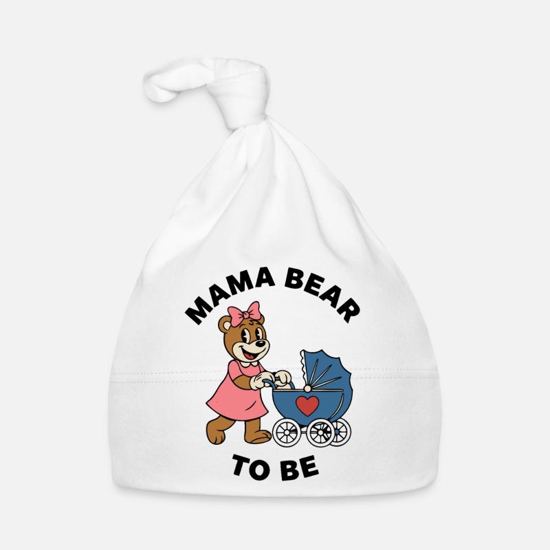 Mama Bear To Be – Stroller Ribbon Tee Organic Baby Cap