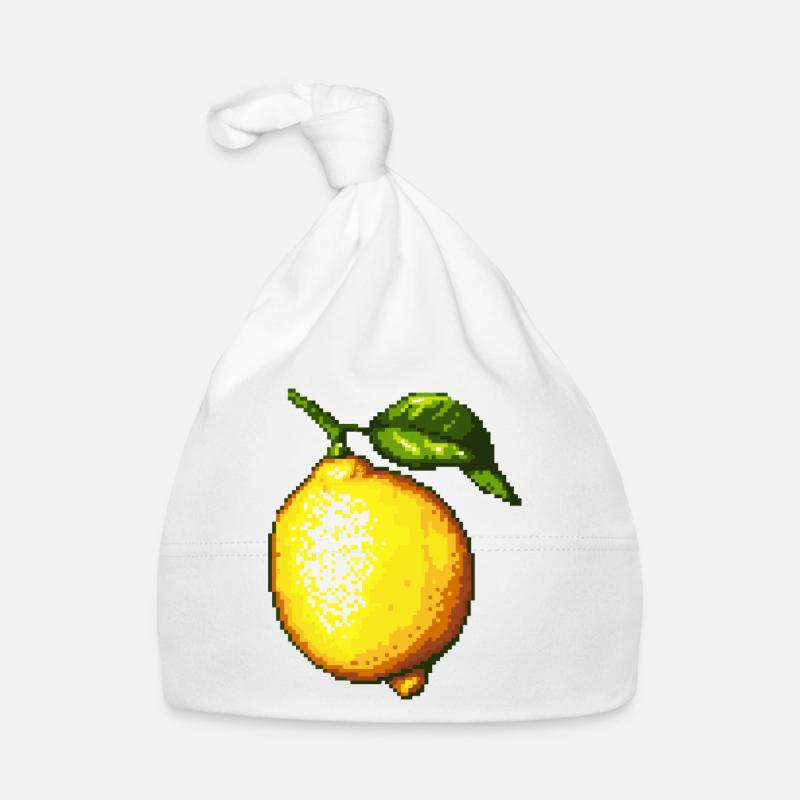 Pixel Lemons Rétro Fruit Art Bonnet bio Bébé