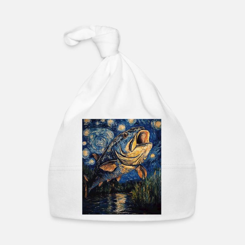 Carp Fish Van Gogh Style Organic Baby Cap
