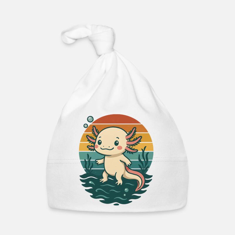 Mignon Retro Axolotl - Bonnet bio Bébé - blanc