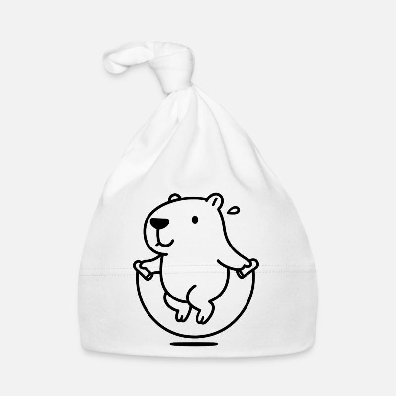 Capybara avec illustration de corde à sauter Bonnet bio Bébé
