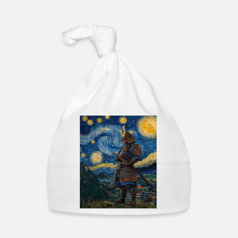Samouraï Japon Style Van Gogh Nuit étoilée Bonnet bio Bébé