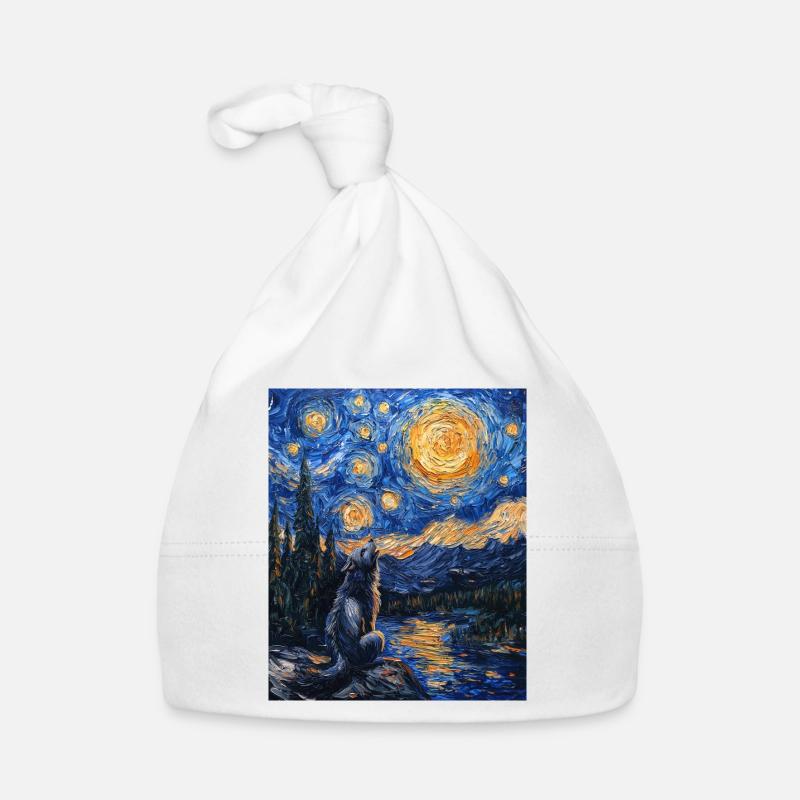 Wolf Van Gogh Style Bonnet bio Bébé