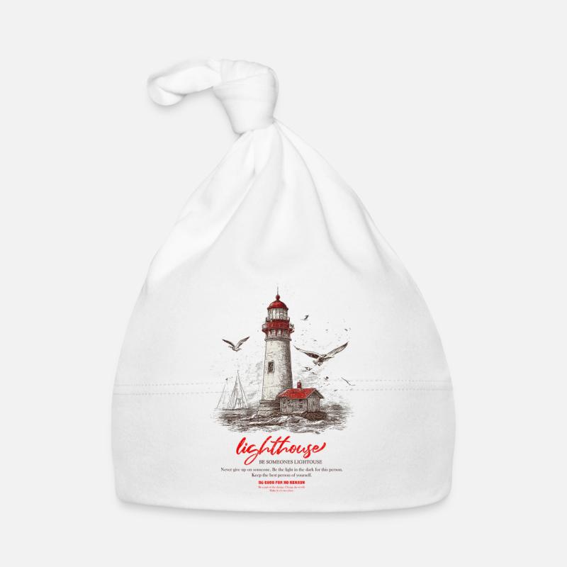 Lighthouse by the sea Organic Baby Cap