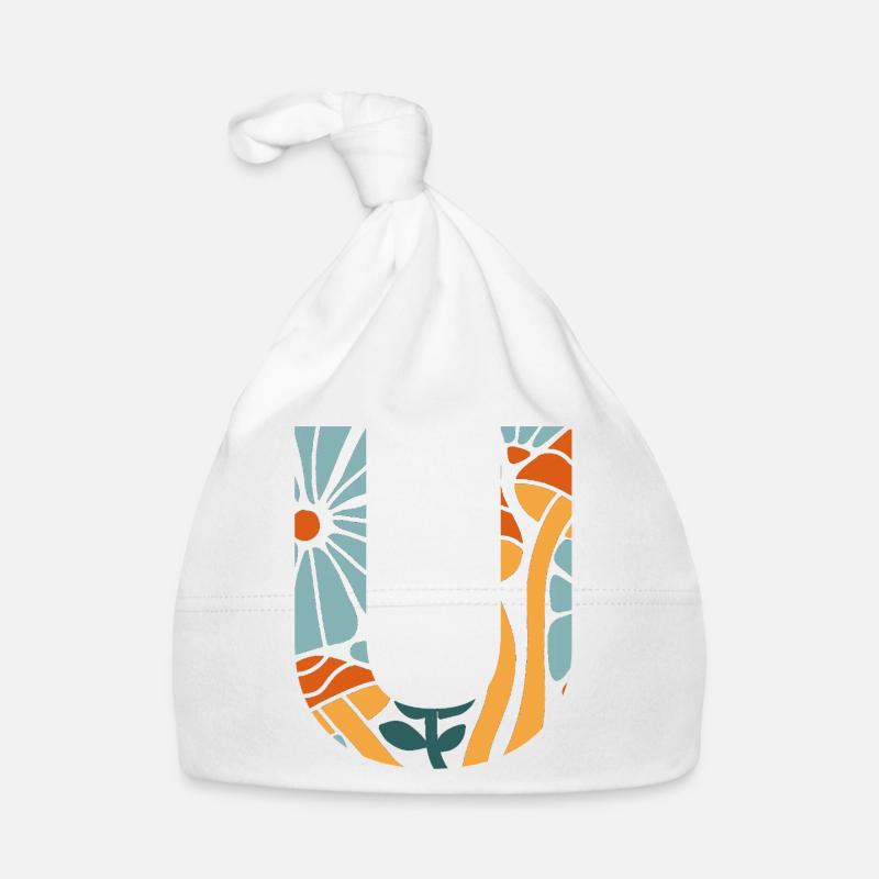 Brief u groovy Blumen Geschenkidee Baby Bio-Mütze