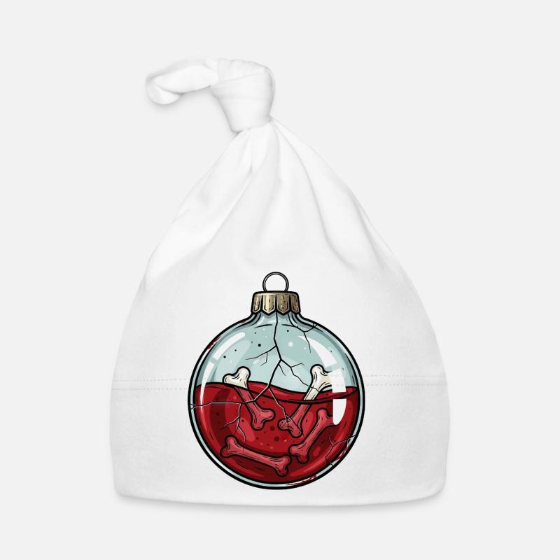 Gruselige Skelett Weihnachtskugel Horror Gothic Baby Bio-Mütze