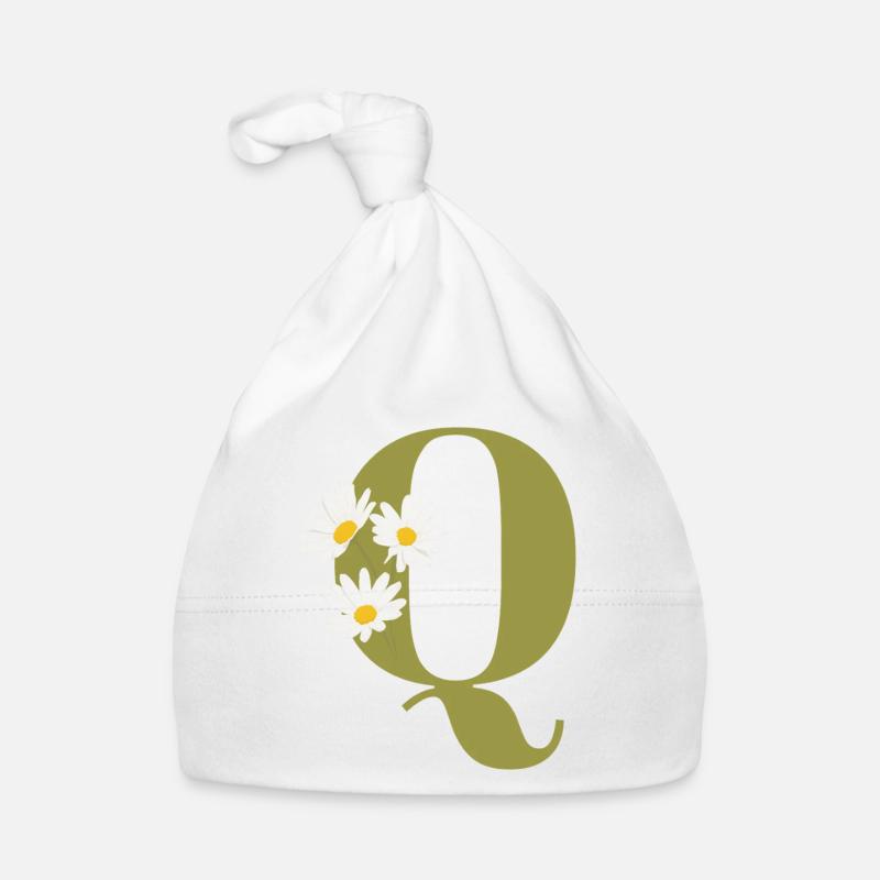 Buchstaben q grüne Gänseblümchen Baby Bio-Mütze