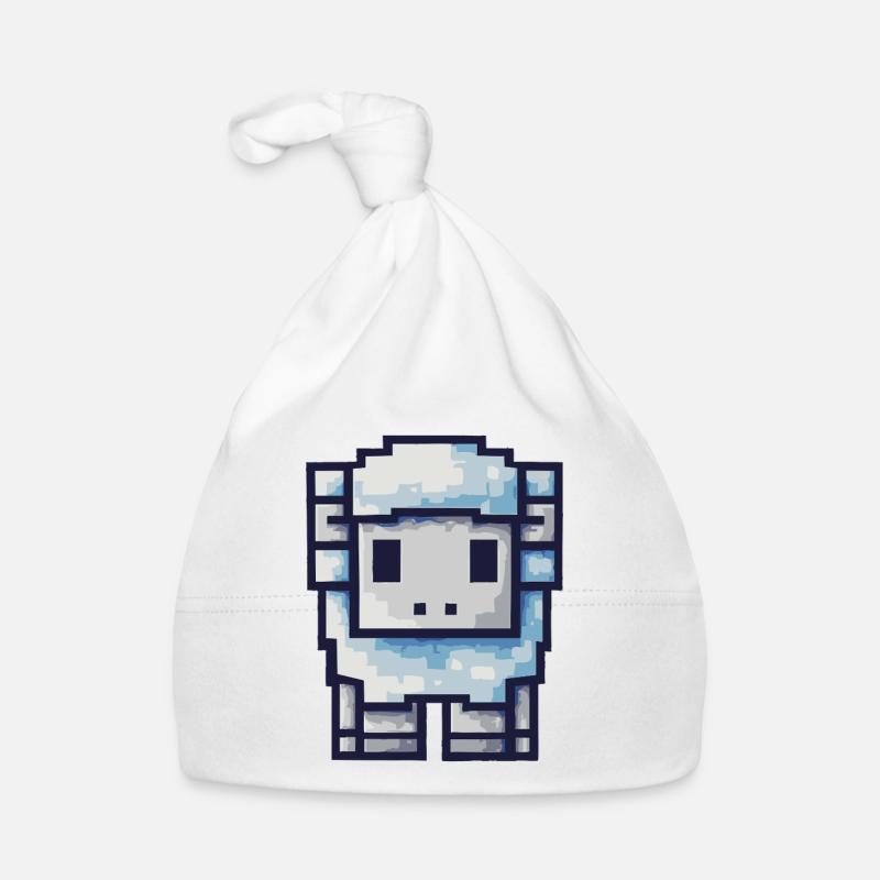 Pixel Schaf – Süßes Retro Design Baby Bio-Mütze
