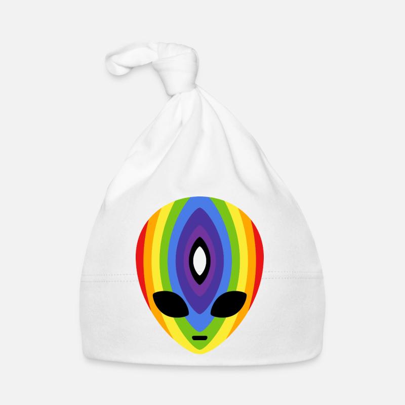 Prismatischer Regenbogen-Alien Baby Bio-Mütze