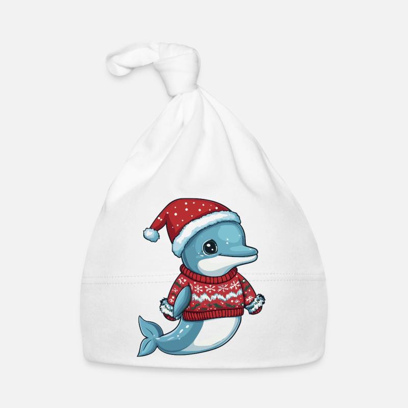 Delfin Weihnachten Xmas Baby Bio-Mütze