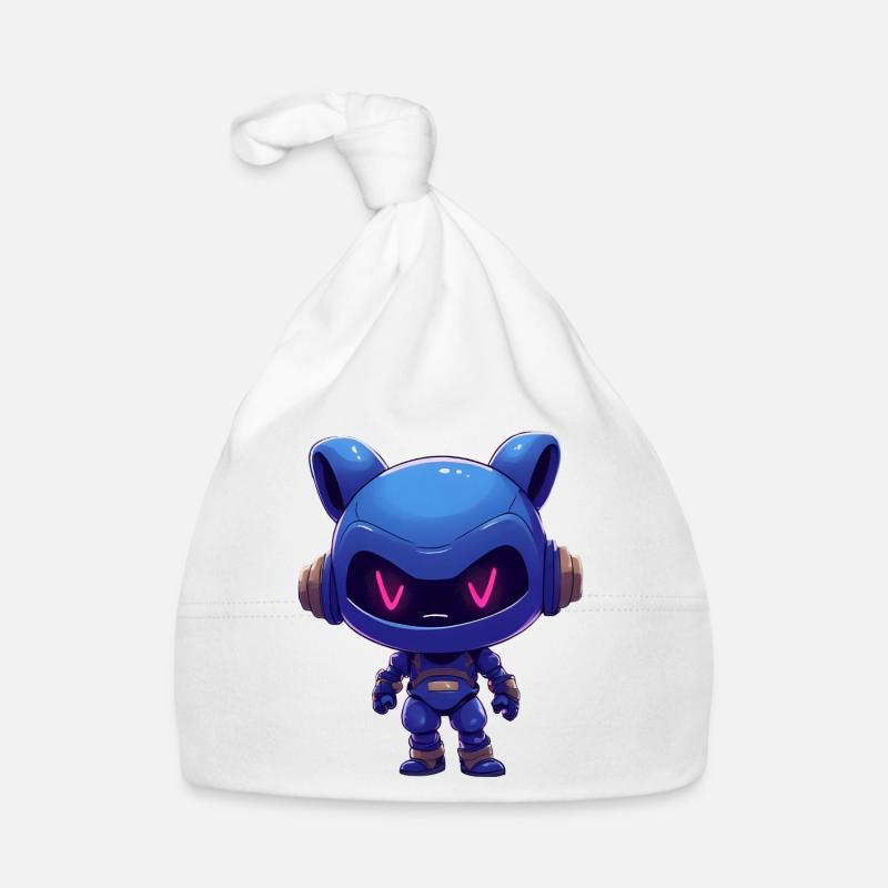 Neonblauer Roboterhelm Baby Bio-Mütze