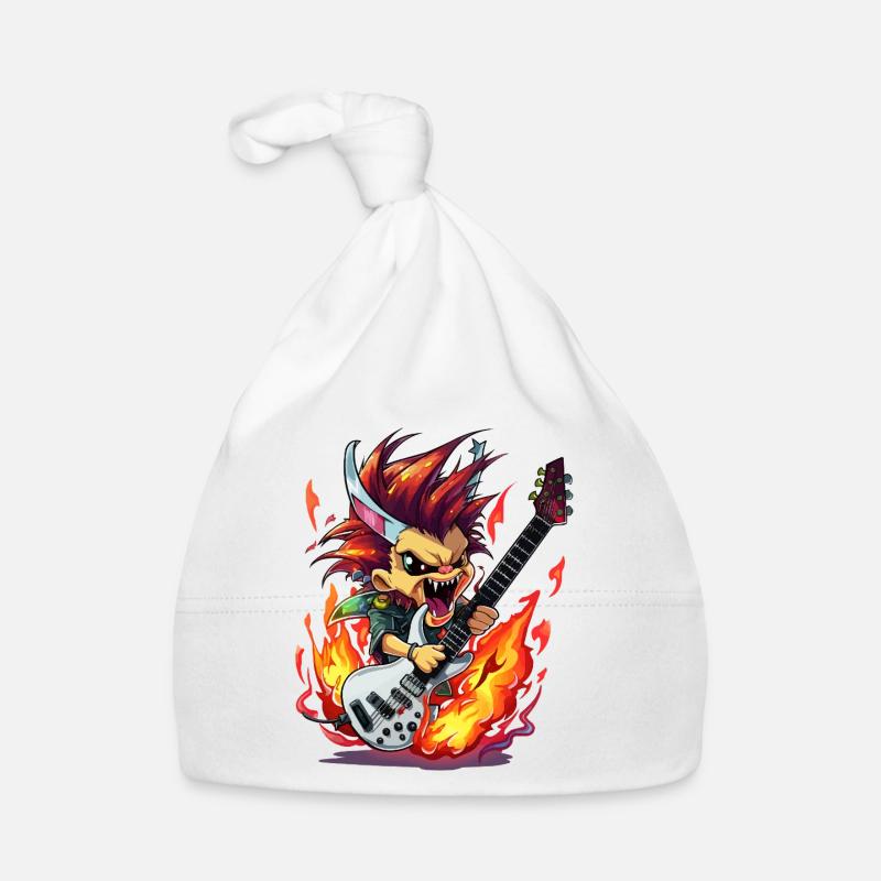 Guitariste de dessin animé Flame Rocker Bonnet bio Bébé