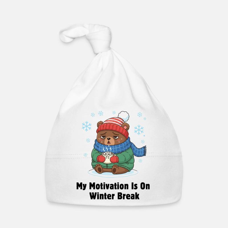 Winter Break Motivation Bear Organic Baby Cap