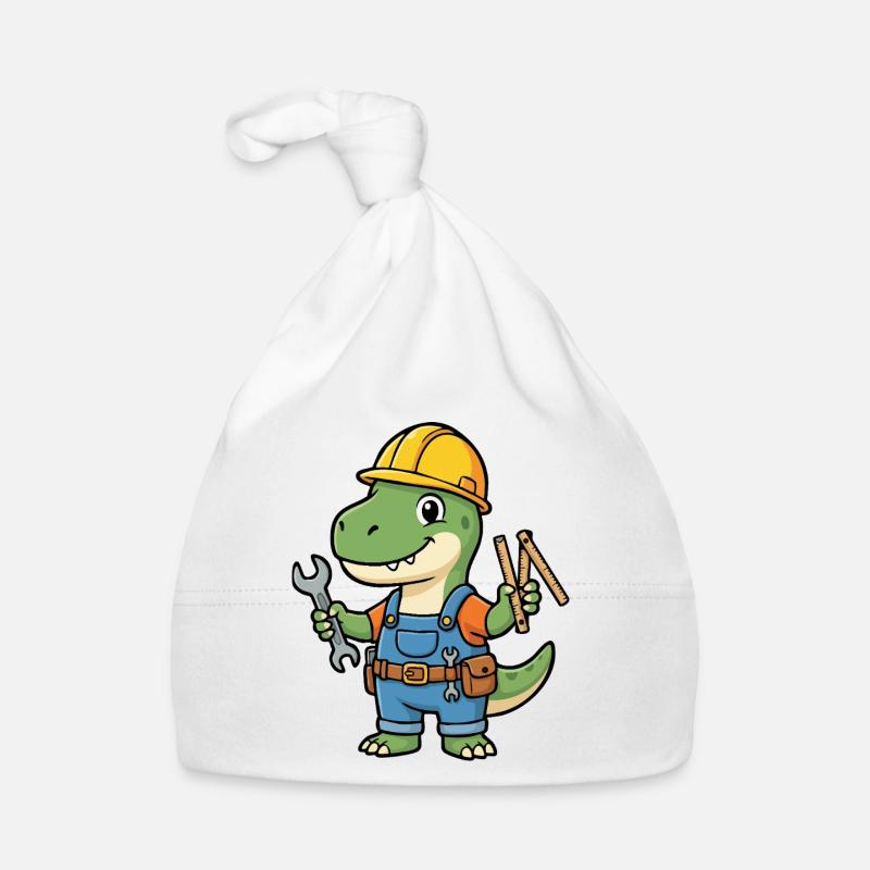 Ouvrier du bâtiment Dino avec des outils Bonnet bio Bébé