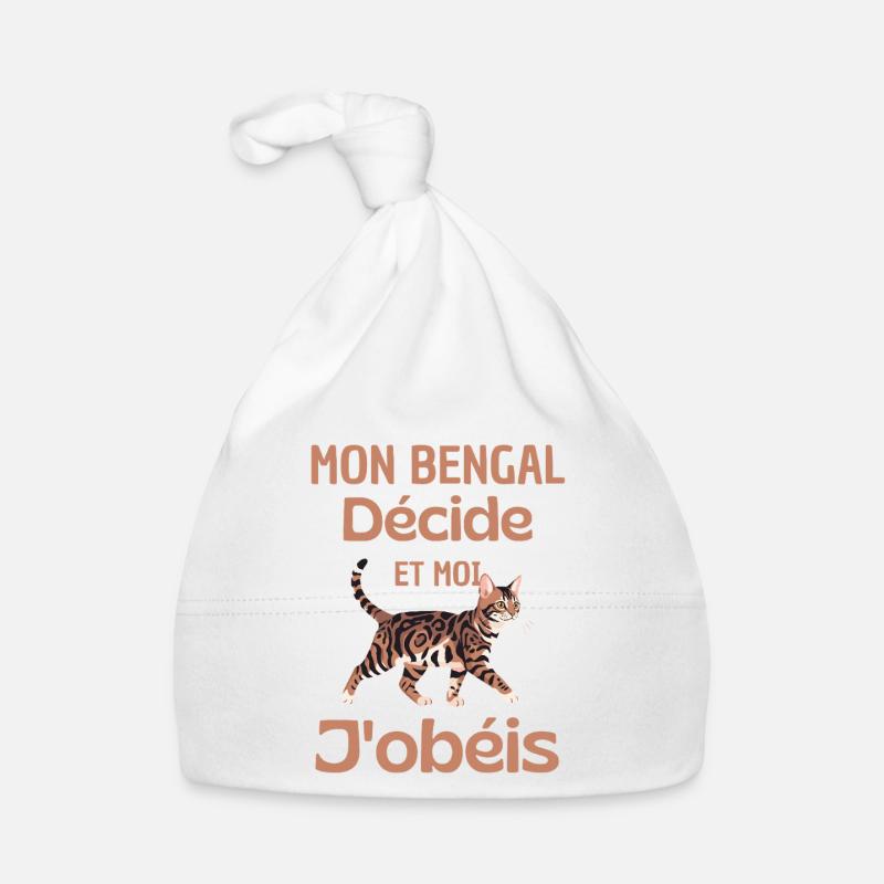Mon Bengal décide, moi obéis Bonnet bio Bébé