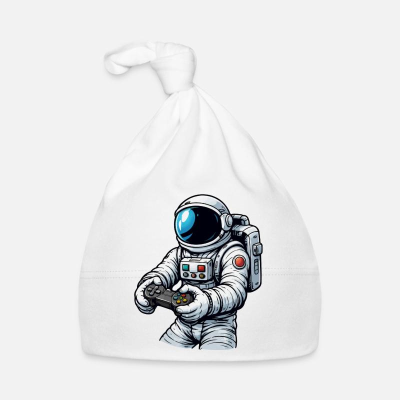 Astronaut with game controller Organic Baby Cap